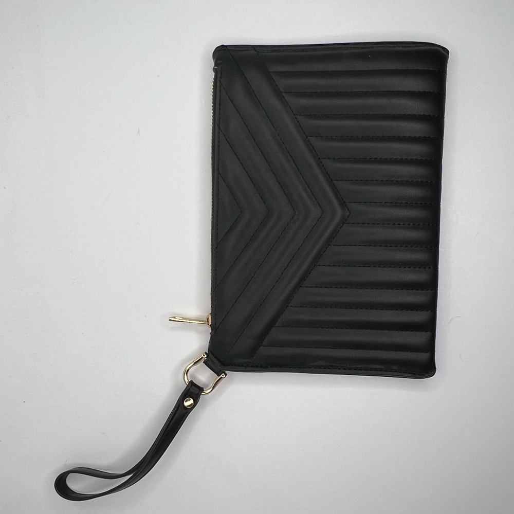 Chic Black Quilted Clutch